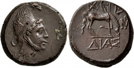 BITHYNIA. Dia. Time of Mithradates VI Eupator , circa 85-65 BC. AE (Orichalcum, 22 mm, 13.18 g, 12 h). Head of Perseus to right, wearing Phrygian cap ...