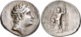 KINGS OF BITHYNIA. Nikomedes II Epiphanes, 149-127 BC. Tetradrachm (Silver, 38 mm, 17.04 g, 11 h), BE 158 = 141/40. Diademed head of Nikomedes II to r...