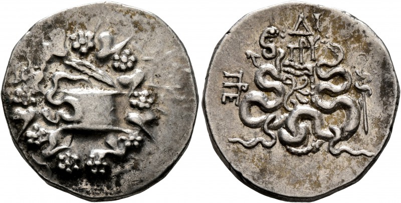 MYSIA. Pergamon. Circa 166-67 BC. Cistophorus (Silver, 26 mm, 12.51 g, 1 h), cir...
