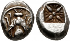 IONIA. Ephesos. Circa 550-500 BC. Hemidrachm (Silver, 11 mm, 1.92 g). Bee with wings going back and four legs forward. Rev. Stellate pattern within an...