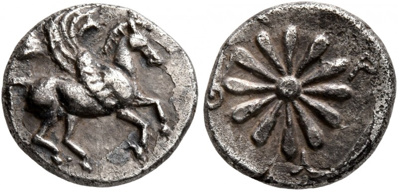 IONIA. Erythrai. Circa 480-450 BC. Diobol (Silver, 12 mm, 1.46 g, 2 h). Pegasus ...