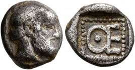 IONIA. Magnesia ad Maeandrum. Themistokles , circa 465-459 BC. Trihemiobol (Silver, 10 mm, 0.92 g, 9 h). Bearded head of Zeus to right, wearing tainia...