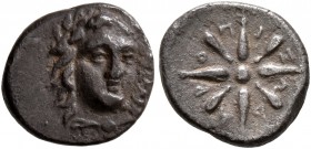SATRAPS OF CARIA. Pixodaros, circa 341/0-336/5 BC. Trihemiobol (Silver, 10 mm, 0.74 g), Halikarnassos. Laureate head of Apollo facing slightly to righ...