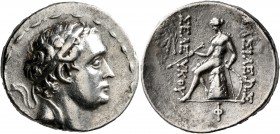 SELEUKID KINGS OF SYRIA. Seleukos IV Philopator, 187-175 BC. Tetradrachm (Silver, 28 mm, 16.91 g, 1 h), Antiochia on the Orontes. Diademed head of Sel...