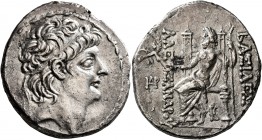 SELEUKID KINGS OF SYRIA. Alexander II Zabinas, 128-122 BC. Tetradrachm (Silver, 30 mm, 15.26 g, 1 h), Antiochia on the Orontes. Diademed head of Alexa...