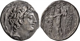 SELEUKID KINGS OF SYRIA. Antiochos VIII Epiphanes (Grypos), 121/0-97/6 BC. Tetradrachm (Silver, 31 mm, 15.81 g, 1 h), Ake-Ptolemais, circa 121-113. Di...