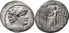SELEUKID KINGS OF SYRIA. Philip I Philadelphos, circa 95/4-76/5 BC. Tetradrachm (Silver, 28 mm, 15.54 g, 1 h), Antiochia on the Orontes, circa 88/7-76...
