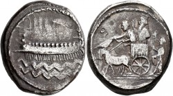 PHOENICIA. Sidon. Abdashtart II , circa 342-333 BC. Dishekel (Silver, 27 mm, 25.13 g, 12 h), RY 5 (?) = 338/7 BC. IIIII Phoenician pentekonter to left...