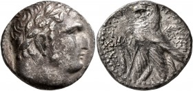 PHOENICIA. Tyre. 126/5 BC-AD 65/6. Shekel (Silver, 24 mm, 12.52 g, 1 h), CY 140 = 14/5 AD. Laureate head of Melkart to right, lion skin tied around ne...