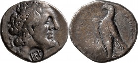 PTOLEMAIC KINGS OF EGYPT. Ptolemy II Philadelphos, 285-246 BC. Tetradrachm (Silver, 26 mm, 13.82 g, 1 h), Alexandria. Diademed head of Ptolemy I to ri...