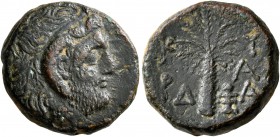 KYRENAICA. Kyrene. Magas, as King of Kyrene , circa 282/75-250 BC. AE (Bronze, 17 mm, 5.67 g, 12 h). Bearded head of Zeus-Ammon to right, with ram's h...