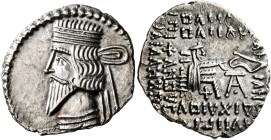KINGS OF PARTHIA. Artabanos IV, circa 80-90. Drachm (Silver, 20 mm, 3.63 g, 12 h), Ekbatana. Diademed and draped bust of Artabanos IV to left. Rev. Ar...