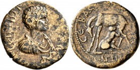 PONTUS. Heracleopolis (as Sebastopolis). Geta , as Caesar, 198-209. Tetrassarion (Orichalcum, 28 mm, 11.09 g, 5 h), CY 208 = 205/6 AD. CЄΠTIMI ΓЄTAC K...