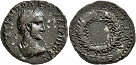 PONTUS. Neocaesarea. Gallienus , 253-268. Tetrassarion (Bronze, 25 mm, 12.86 g, 7 h), CY 199 = 262/3. AYT KAI ΠO ΛIK ΓAΛΛIHNOC Laureate and draped bus...