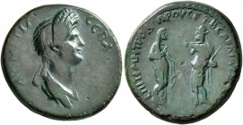 LYDIA. Sardis. Domitia , Augusta, 82-96. Hemiassarion (Bronze, 20 mm, 5.31 g, 2 h), T. Fl. Metrodoros, strategos for the second time. ΔOMITIA CЄBAC[TH...