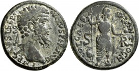 PISIDIA. Antiochia. Septimius Severus , 193-211. 'Sestertius' (Orichalcum, 32 mm, 23.80 g, 6 h). IMP CAES L SEP SEVERVS PER AVG Laureate head of Septi...