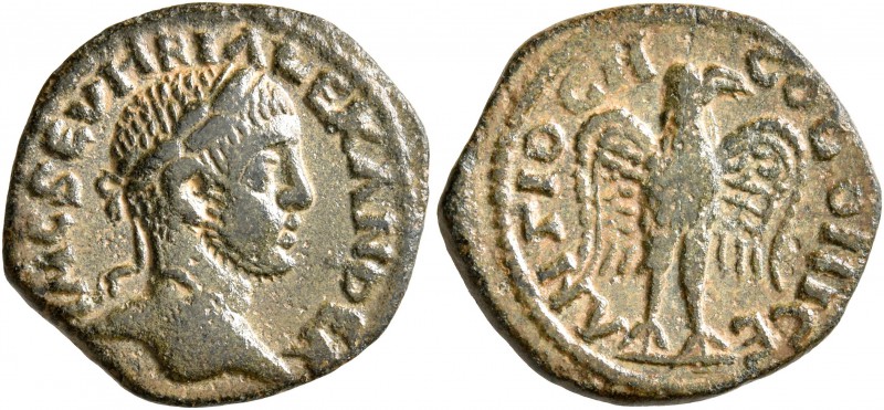 PISIDIA. Antiochia. Severus Alexander , 222-235. Hemiassarion (Bronze, 17 mm, 2....
