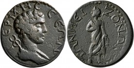 PISIDIA. Termessus Major. Pseudo-autonomous issue . Triassarion (Bronze, 25 mm, 9.89 g, 1 h), circa 3rd century. TЄPMHCCЄΩN Draped bust of Hermes to r...