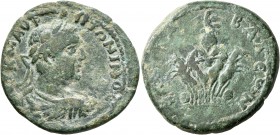 CILICIA. Hierapolis-Castabala. Elagabalus , 218-222. Tetrassarion (Bronze, 29 mm, 16.20 g, 7 h). ΑYΤ Κ Μ ΑYΡ ΑΝΤΩΝΙΝΟϹ Laureate, draped and cuirassed ...