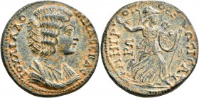 CILICIA. Isaura. Julia Domna . Tetrassarion (Orichalcum, 29 mm, 14.46 g, 7 h), circa 205-211. IOYΛIA ΔOMNA CЄBAC Draped bust of Julia Domna to right. ...