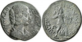 CILICIA. Isaura. Julia Domna , Augusta, 193-217. Tetrassarion (Orichalcum, 28 mm, 15.00 g, 7 h), circa 205-211. IOYΛIA ΔOMNA CЄBAC Draped bust of Juli...
