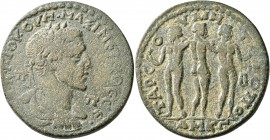 CILICIA. Tarsus. Maximinus I , 235-238. Hexassarion (Bronze, 34 mm, 24.09 g, 7 h). AYT•K•Γ•IOY•OYH•MAΞIMЄINOC•CЄ• / Π - Π Laureate, draped and cuirass...