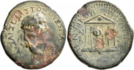 GALATIA. Ancyra. Vespasian , 69-79. Tetrassarion (Bronze, 32 mm, 15.79 g, 1 h), Cn. Pompeius Collega, legatus augusti pro praetore, circa 75/-77/8. AY...