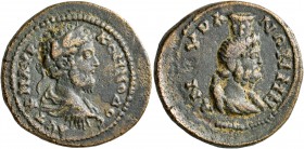 GALATIA. Ancyra. Commodus , 177-192. Triassarion (Orichalcum, 26 mm, 11.68 g, 6 h). ΑYΤ Κ Μ ΑYΡ ΚΟΜΜΟΔΟС Laureate, draped and cuirassed bust of Commod...