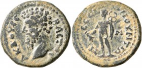 GALATIA. Pessinus. Lucius Verus , 161-169. Diassarion (Bronze, 24 mm, 9.92 g, 7 h). A K Λ OY CЄBACTOC Bare head of Lucius Verus to left. Rev. ΠЄCCINOY...
