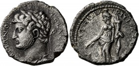 CAPPADOCIA. Caesaraea-Eusebia. Hadrian , 117-138. Didrachm (Silver, 21 mm, 5.92 g, 12 h), 128. CЄBACTOC AΔPIANOC Laureate head of Hadrian to left. Rev...