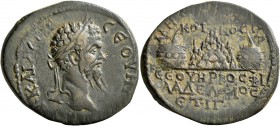 CAPPADOCIA. Caesaraea-Eusebia. Septimius Severus , 193-211. Tetrassarion (Orichalcum, 30 mm, 13.26 g, 6 h), RY 13 = 204/5 AD. AY•KAI Λ CЄΠ CЄOYHPOC La...