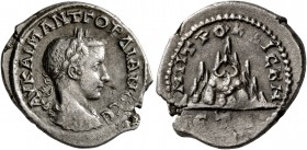 CAPPADOCIA. Caesaraea-Eusebia. Gordian III , 238-244. Drachm (Silver, 19 mm, 3.22 g, 12 h), RY 4 = 240-241. AY KAI M ANT ΓOPΔIANOC Laureate, draped an...