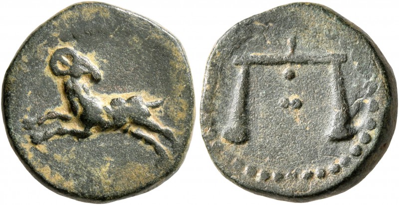 SYRIA, Uncertain. 3rd century AD. Hemiassarion (Bronze, 16 mm, 4.14 g, 1 h). Ram...