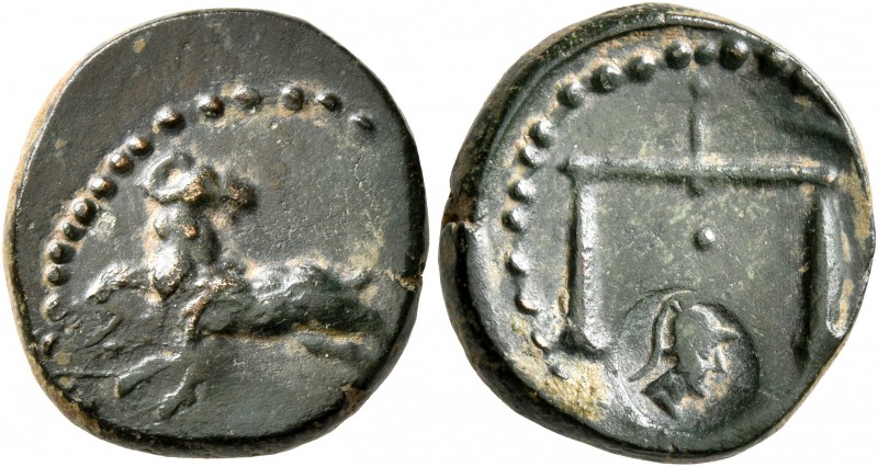 SYRIA, Uncertain. 3rd century AD. Hemiassarion (Bronze, 15 mm, 3.06 g, 11 h). Ra...