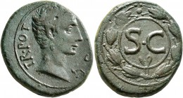 SYRIA, Seleucis and Pieria. Antioch. Augustus , 27 BC-AD 14. As (Bronze, 25 mm, 11.58 g, 1 h), circa 5-12. IMP•AVGVST• TR•POT• Laureate head of August...