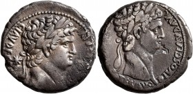 SYRIA, Seleucis and Pieria. Antioch. Nero, with Divus Claudius , 54-68. Tetradrachm (Silver, 25 mm, 14.00 g, 1 h). [NERO CLAVD] DIVI CLAVD F C[AESAR A...