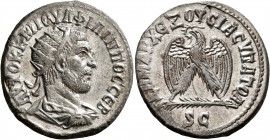 SYRIA, Seleucis and Pieria. Antioch. Philip I , 244-249. Tetradrachm (Silver, 25 mm, 10.37 g, 7 h), 245. AYTOK K M IOYΛI ΦΙΛΙΠΠΟC CЄB Radiate, draped ...