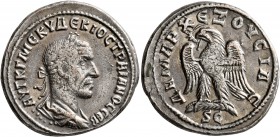 SYRIA, Seleucis and Pieria. Antioch. Trajan Decius , 249-251. Tetradrachm (Silver, 27 mm, 11.63 g, 1 h), 249-250. AYT K Γ MЄ KY ΔЄKIOC TPAIANOC CЄB La...
