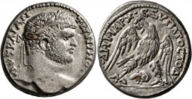 SYRIA, Coele-Syria. Damascus. Caracalla , 198-217. Tetradrachm (Silver, 25 mm, 12.36 g, 6 h), 215-217. AYT KAI ANTWNINOC C Laureate head of Caracalla ...