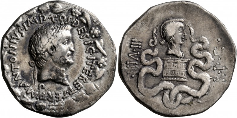 Mark Antony and Octavia, 40-35 BC. Cistophorus (Silver, 27 mm, 11.78 g, 12 h), E...