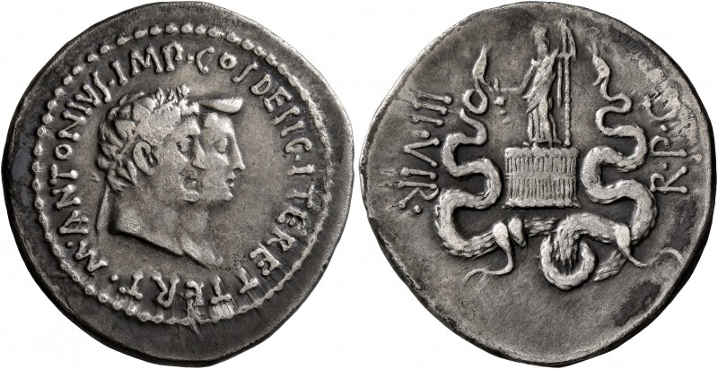 Mark Antony and Octavia, 40-35 BC. Cistophorus (Silver, 27 mm, 11.94 g, 1 h), Ep...