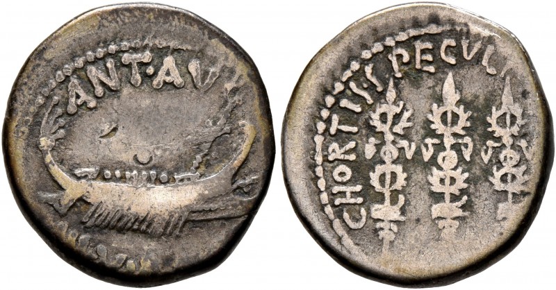 Mark Antony, 44-30 BC. Denarius (Silver, 18 mm, 3.47 g, 6 h), military mint movi...