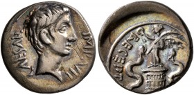 Octavian, 44-27 BC. Quinarius (Silver, 14 mm, 1.87 g, 5 h), uncertain Italian mint (Brundisium or Rome?), 29-27. CAESAR IMP•VII Bare head of Octavian ...