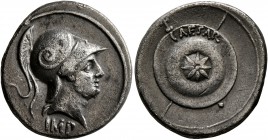 Octavian, 44-27 BC. Denarius (Silver, 18 mm, 4.00 g, 11 h), uncertain Italian mint (Rome?), 29-27 BC. IMP Bearded head of Mars to right, wearing crest...