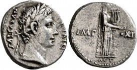 Augustus, 27 BC-AD 14. Denarius (Silver, 17 mm, 3.70 g, 4 h), Lugdunum, 11-10 BC. AVGVSTVS DIVI•F Laureate head of Augustus to right. Rev. IMP •XII / ...