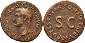 Drusus, died 23. As (Copper, 28 mm, 10.61 g, 7 h), Rome, struck under Tiberius, 22-23. DRVSVS CAESAR TI AVG F DIVI AVG N Bare head of Drusus to left. ...