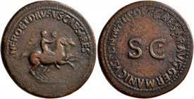 Nero &amp; Drusus Caesar, died 31 and 33, respectively. Dupondius (Orichalcum, 31 mm, 15.28 g, 6 h), Rome, struck under Caligula, 37-38. NERO ET DRVSV...