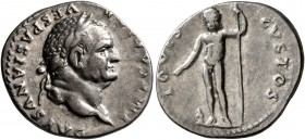 Vespasian, 69-79. Denarius (Silver, 19 mm, 2.92 g, 7 h), Rome, 76. IMP CAESAR VESPASIANVS AVG Laureate head of Vespasian to right. Rev. IOVIS CVSTOS J...