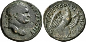 Titus, 79-81. Dupondius (Orichalcum, 24 mm, 7.96 g, 7 h), uncertain eastern mint (Ephesos?), 80-81. [T CAESAR] IMPER•PONT Laureate head of Titus to ri...