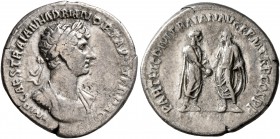 Hadrian, 117-138. Denarius (Silver, 18 mm, 3.29 g, 7 h), Rome, 117. IMP CAES TRAIAN HADRIAN OPT AVG GER DAC Laureate, draped and cuirassed bust of Had...